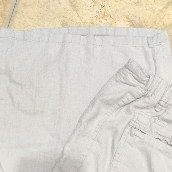 Just Living Light Gray8 Linen Wide Leg Drawstring Pants - Picture 9 of 16